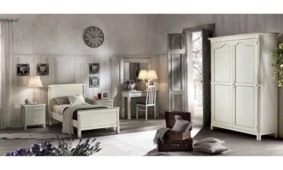 Комплект мебели в детскую Vaccari Giovanni Bella Italia (кровать 90x195, 2 прикроватные тумбы, стол письменный, шкаф 2-х дверный) BV1453/L+BV1458/L