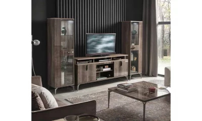 Комплект мебели в гостиную Alf Group Matera (Тумба ТВ + 2 витрины 1А) PJMM0683 +  KJMM631