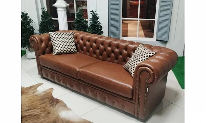 ФЛОРЕНЦИЯ Честер Диван Кожа Lusso Cognac /Leder -