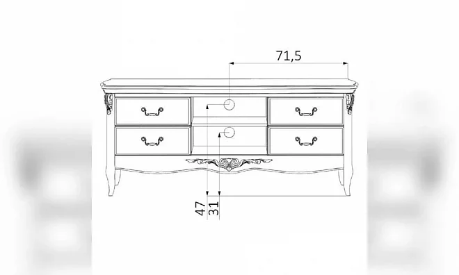 Тумба Тв Kreind Atelier Gold APg116-K02-G