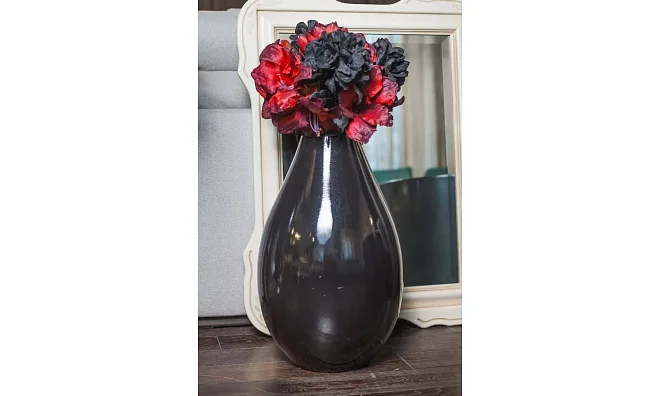 Unico Italia Ваза H.65 Ceramica Nero Lucido VAS004 VNL