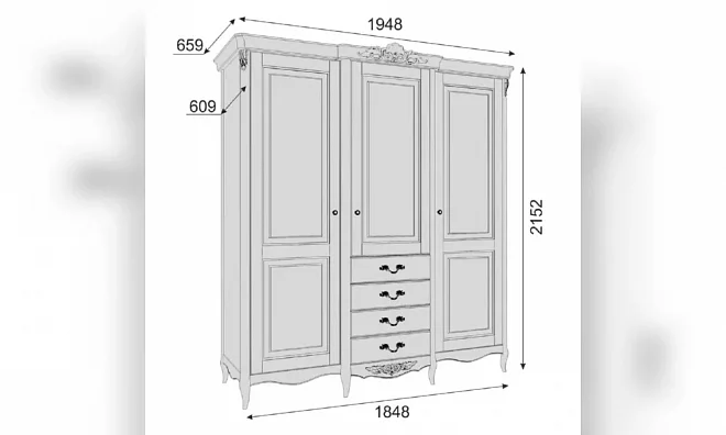 Шкаф Распашной Kreind Atelier Gold APg623E-K02-G